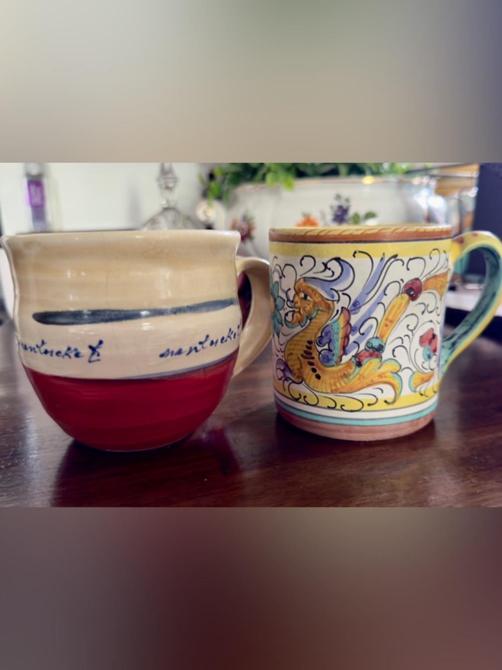 Set of 2 Handmade Unique Mugs - New England Pottery